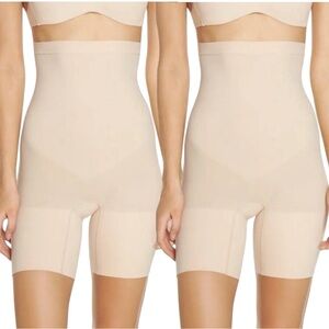 🌻NEW NWOT SPANX SET OF TWO (2) Nude Higher Power Shorts Both Size Small